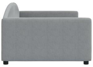 Sofa z funkcją spania, jasnoszara, 100x200 cm, obita tkaniną