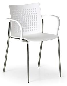 Plastikowe krzesło kuchenne COFFEE BREAK, białe