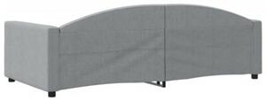 Sofa z funkcją spania, jasnoszara, 100x200 cm, obita tkaniną