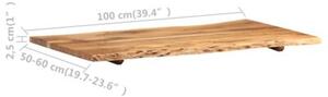 Blat, lite drewno akacjowe, 100x(50-60)x2,5 cm