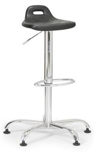 Taboret laboratoryjny, stalowy krzyż, czarny