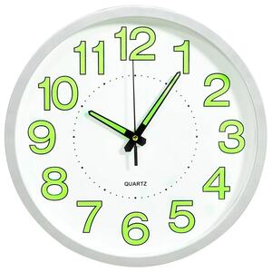 Biały fluorescencyjny zegar ścienny 30 cm H4-S63