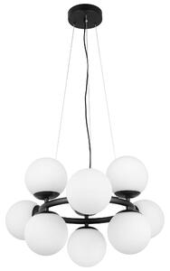 LAMPA WISZĄCA NOWOCZESNA CZARNA BIAŁE KULE LEDO 9