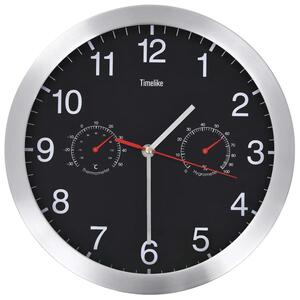 Czarny okrągły zegar ścienny 30 cm F6-N03