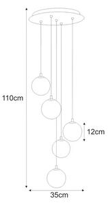 Lampa z wiszącymi beżowymi kulamo K9-T50