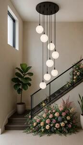 Wisząca lampa ze szklanymi kloszami beżowa F5-E97