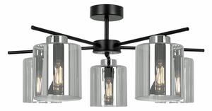Lampa sufitowa z pięcioma kloszami grafitowa B2-G70