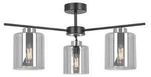 Lampa sufitowa z trzema kloszami grafitowa B7-P83