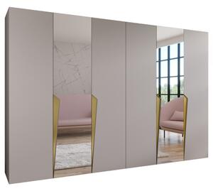 Szafa uchylna otwierana Piano 2 300 (2x150) wys. 202 cm kaszmir + u. zÅoty