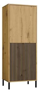 Komoda wąska z lamelami na nóżkach dąb artisan Z8-M68