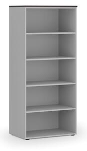 Regał biurowy PRIMO GRAY, 800 x 500 x 1781 mm, szary/wenge