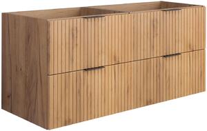 Podwójna ryflowana szafka łazienkowa 120 cm dąb craft złoty N9-E04