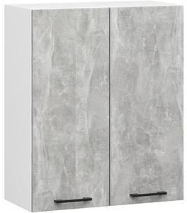 Dwudrzwiowa szafka kuchenna z półkami w kolorze betonu 80 cm A9-H03