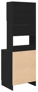 Kredens kuchenny z pÃ³ÅkÄ 2 szt. czarny dÄ b 60 x 50 x 180 cm