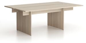Stół konferencyjny SOLID + 1x rozszerzenie blatu, 210x125 cm, dąb naturalny