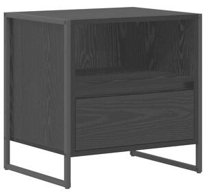 Stolik nocny z szufladÄ czarny dÄ b 50 x 39,5 x 50 cm