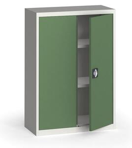 Szafa metalowa, 1150 x 800 x 400 mm, 2 półki, szara/zielona