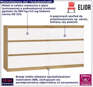 Komoda stylowa w nowoczesnym biały stylu + dąb artisan 140 cm G1-N42