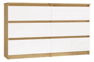 Podwójna nowoczesna komoda dąb artisan + biały H6-M59