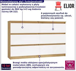 Podwójna nowoczesna komoda dąb artisan + biały H6-M59