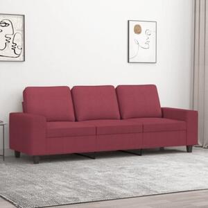 Sofa 3-osobowa, winna czerwieÅ, 180 cm,tapicerowana tkaninÄ