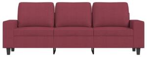 Sofa 3-osobowa, winna czerwieÅ, 180 cm,tapicerowana tkaninÄ