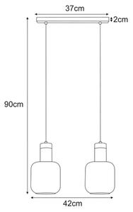 Lampa wisząca z podwójnym kloszem grafitowa E4-H88