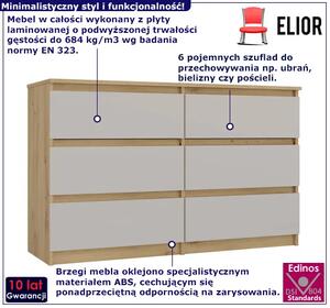 Komoda z szufladami kaszmir + dąb artisan G0-R48