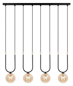 Czteropunktowa lampa wisząca beżowo-czarna P4-S70