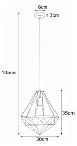 Czarna wisząca pojedyncza lampa R7-C37