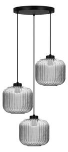 Lampa wisząca z trzema szklanymi kloszami grafitowa P9-R44