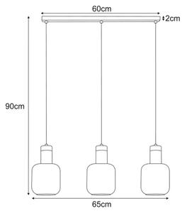 Potrójna wisząca grafitowa lampa T6-M01
