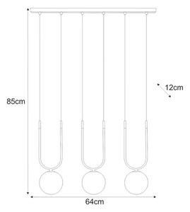 Trzypunktowa lampa wisząca biało-czarna C2-D22