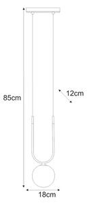 Wisząca lampa biało-czarna P7-R69