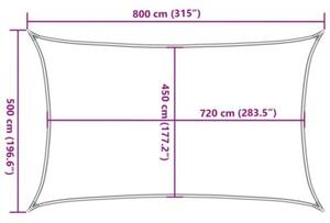 Żagiel przeciwsłoneczny, 160 g/m², piaskowy, 5x8 m, hdpe