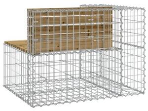Ławka ogrodowa z gabionem, 92x71x65,5 cm, impregnowana sosna