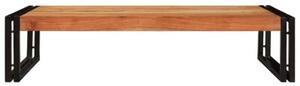 Nowoczesna półka łazienkowa z żelaza i litego drewna akacji, brązowa, minimalistyczny design, 100 x 50 x 23 cm