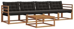 Zestaw mebli ogrodowych z litego drewna akacjowego z poduszkami - nowoczesny design i komfort na tarasie