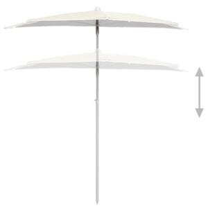 Półokrągły parasol ogrodowy na słupku, 180x90 cm, piaskowy