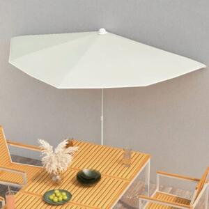 Półokrągły parasol ogrodowy na słupku, 180x90 cm, piaskowy