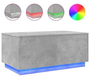 Stolik kawowy z oÅwietleniem LED, szaroÅÄ betonu, 90x50x40 cm
