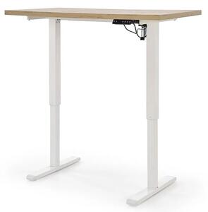 Elektryczne do pracy biurko na stojąco dąb artisan + biały T1-W43
