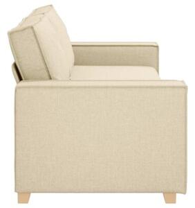 Sofa kremowy 220 x 78 x 84 cm tkanina