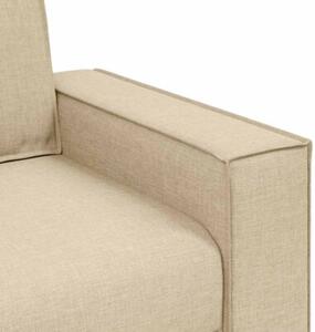 Sofa kremowy 220 x 78 x 84 cm tkanina