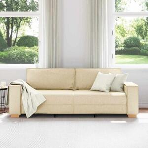 Sofa kremowy 220 x 78 x 84 cm tkanina