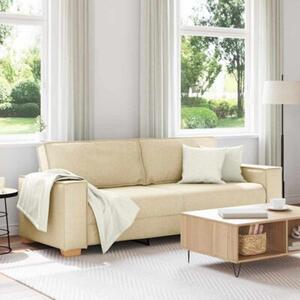 Sofa kremowy 220 x 78 x 84 cm tkanina