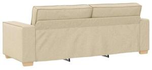 Sofa kremowy 220 x 78 x 84 cm tkanina