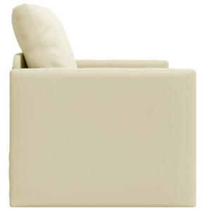 Sofa bed kremowy 74 x 77 x 81 cm sztuczna skÃ³ra