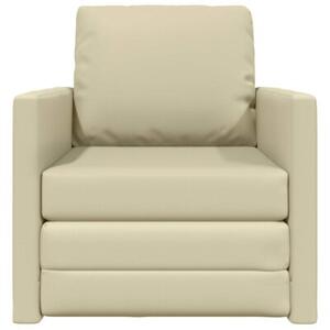 Sofa bed kremowy 74 x 77 x 81 cm sztuczna skÃ³ra