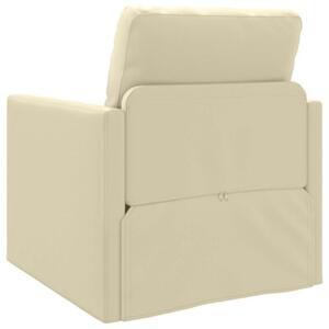 Sofa bed kremowy 74 x 77 x 81 cm sztuczna skÃ³ra